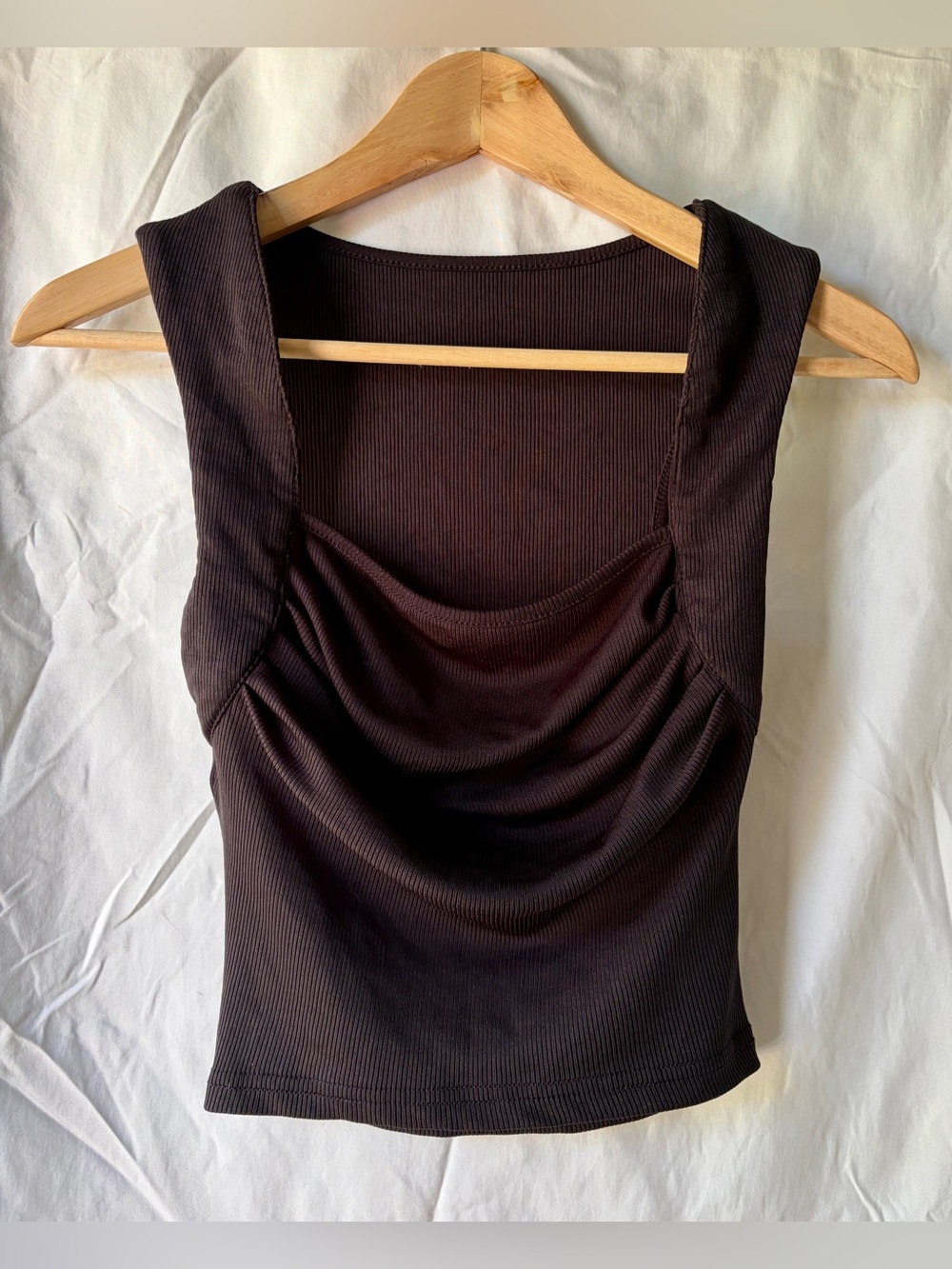 Cider Ruched square neck crop top